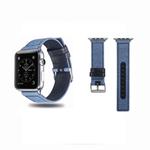 Cloth+ Top-grain Leather Wrist Watch Band for Apple Watch Ultra 49mm&Watch Ultra 2 49mm / Series 9&8&7 45mm / SE 3&SE 2&6&SE&5&4 44mm / 3&2&1 42mm