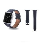 Square Hole Top-grain Leather Wrist Watch Band for Apple Watch Series 7 45mm / 6 & SE & 5 & 4 44mm / 3 & 2 & 1 42mm