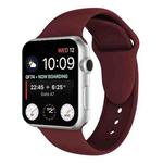 Double Rivets Silicone Watch Band for Apple Watch Series 3 & 2 & 1 42mm(Wine Red)