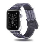 White Fog Wax Texture Top-grain Leather Strap for Apple Watch Series 7 41mm / 6 & SE & 5 & 4 40mm / 3 & 2 & 1 38mm(Black)