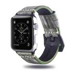 White Fog Wax Texture Top-grain Leather Strap for Apple Watch Series 9&8&7 41mm / SE 3&SE 2&6&SE&5&4 40mm / 3&2&1 38mm(Green)