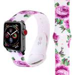 Silicone Printing Strap for Apple Watch Series 5 & 4 40mm (Purple Flower Pattern)