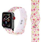 Silicone Printing Strap for Apple Watch Series 5 & 4 40mm (Colored Flower Pattern)