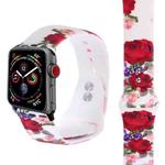 Silicone Printing Strap for Apple Watch Series 5 & 4 40mm (Red Flower Pattern)