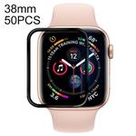 50 PCS For Apple Watch 38mm Soft PET Film Full Cover Screen Protector(Black)