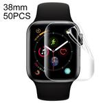 50 PCS For Apple Watch 38mm Soft Hydrogel Film Full Cover Front Protector