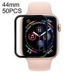 50 PCS For Apple Watch Series 5 & 4 44mm Soft PET Film Full Cover Screen Protector(Black)