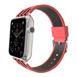 For Apple Watch 38mm Stripe Silicone Watch Band with Connector