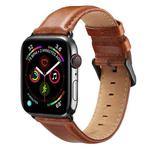 Black Buckle Leather Watch Band For Apple Watch Series 8&7 41mm / SE 2&6&SE&5&4 40mm / 3&2&1 38mm(Brown)