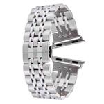 20mm Women Hidden Butterfly Buckle 7 Beads Stainless Steel Watch Band For Apple Watch 38mm(Silver)