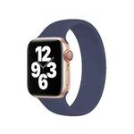 For Apple Watch Ultra 49mm / Series 8&7 45mm / SE 2&6&SE&5&4 44mm / 3&2&1 42mm Solid Color Elastic Silicone Watch Band, Size:S 130mm (Deep Blue)