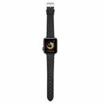 Rhombus Top Layer Cowhide Leather Watch Band For Apple Watch Series 8&7 41mm / SE 2&6&SE&5&4 40mm / 3&2&1 38mm (Black)