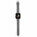 Rhombus Top Layer Cowhide Leather Watch Band For Apple Watch Series 8&7 41mm / SE 2&6&SE&5&4 40mm / 3&2&1 38mm (Grey)