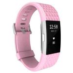 For Fitbit Charger 2 Bracelet Watch Diamond Texture TPU Watch Band, Full Length: 23cm(Pink)