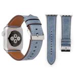 For Apple Watch Series 8&7 41mm / SE 2&6&SE&5&4 40mm / 3&2&1 38mm Fresh Style Genuine Leather Watch Band(Blue)