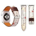 For Apple Watch Series 3 & 2 & 1 38mm Retro Flower Series Genuine Leather Watch Band