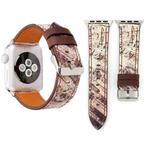 For Apple Watch Series 3 & 2 & 1 42mm Retro Flower Series Genuine Leather Watch Band