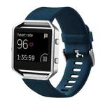 For Fitbit Blaze Watch Oblique Texture Silicone Watchband, Large Size, Length: 17-20cm(Dark Blue)