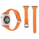 Simple Fashion Genuine Leather T Type Watch Band for Apple Watch Series 3 & 2 & 1 38mm(Orange)