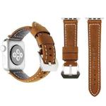 Leather Wrist Watch Band with Stainless Steel Buckle for Apple Watch Series 3 & 2 & 1 38mm(Brown)