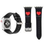 Fashion Simple Heart Pattern Genuine Leather Wrist Watch Band for Apple Watch Series 3 & 2 & 1 38mm