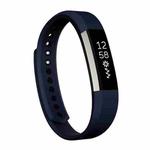 For Fitbit Alta Watch Oblique Texture Silicone Watchband, Small Size, Length: about 18.5cm(Dark Blue)