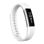 For Fitbit Alta Watch Oblique Texture Silicone Watchband, Small Size, Length: about 18.5cm(White)