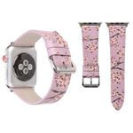 Fashion Plum Blossom Pattern Genuine Leather Wrist Watch Band for Apple Watch Series 3 & 2 & 1 42mm(Purple)