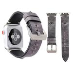 For Apple Watch Series 3 & 2 & 1 38mm Simple Fashion Cowhide Big Eyes Pattern Watch Band(Grey)