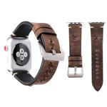 For Apple Watch Series 3 & 2 & 1 38mm Simple Fashion Cowhide Big Eyes Pattern Watch Band(Coffee)