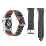 For Apple Watch Series 10 42mm / 9&8&7 41mm / SE 3&SE 2&6&SE&5&4 40mm / 3&2&1 38mm Simple Fashion Genuine Leather Cowboy Pattern Watch Band(Grey)