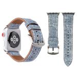 For Apple Watch Series 8&7 41mm / SE 2&6&SE&5&4 40mm / 3&2&1 38mm Simple Fashion Genuine Leather Cowboy Pattern Watch Band(Baby Blue)