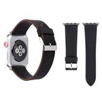 For Apple Watch Ultra 49mm&Watch Ultra 2 49mm / Series 10 46mm / 9&8&7 45mm / SE 3&SE 2&6&SE&5&4 44mm / 3&2&1 42mm Simple Fashion Genuine Leather Hole Pattern Watch Band(Black)