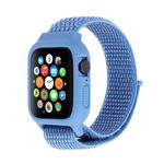 For Apple Watch Ultra 49mm / Series 8&7 45mm / SE 2&6&SE&5&4 44mm / 3&2&1 42mm Nylon Watch Band with Hook and Loop Fastener (Blue)