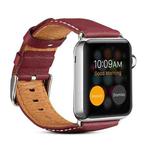 Denior Environmental Luxury Car Watch Leather Watch Band for Apple Watch Series 10 42mm / 9&8&7 41mm / SE 3&SE 2&6&SE&5&4 40mm / 3&2&1 38mm(Dark Red)