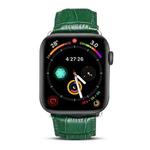Denior Crocodile Grain Watch Cowhide Leather Watch Band for Apple Watch Series 7 41mm / 6 & SE & 5 & 4 40mm / 3 & 2 & 1 38mm (Green)
