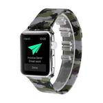Print Milan Steel Wrist Watch Band for Apple Watch Series 3 & 2 & 1 42mm (Camouflage Army Green)