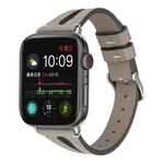 Simple V-shaped Leather Watch Band for Apple Watch Series 7 45mm / 6 & SE & 5 & 4 44mm / 3 & 2 & 1 42mm(Grey)