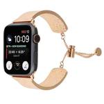 Simple 316 Stainless Steel Embossed Bracelet Watch Band for Apple Watch Series 7 45mm / 6 & SE & 5 & 4 44mm / 3 & 2 & 1 42mm(Rose Gold)