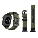 Jeep Style Nylon Wrist Watch Band with Stainless Steel Buckle for Apple Watch Series 3 & 2 & 1 38mm(Army Green)