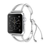 Letter V Shape Bracelet Metal Wrist Watch Band with Stainless Steel Buckle for Apple Watch Series 8&7 41mm / SE 2&6&SE&5&4 40mm / 3&2&1 38mm(Silver)