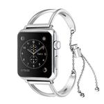 Letter V Shape Bracelet Metal Wrist Watch Band with Stainless Steel Buckle for Apple Watch Series 10 42mm / 9&8&7 41mm / SE 3&SE 2&6&SE&5&4 40mm / 3&2&1 38mm(Silver)