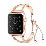 Letter V Shape Bracelet Metal Wrist Watch Band with Stainless Steel Buckle for Apple Watch Ultra 49mm / Series 8&7 45mm / SE 2&6&SE&5&4 44mm / 3&2&1 42mm(Rose Gold)