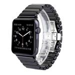 For Apple Watch Ultra 49mm / Series 8&7 45mm / SE 2&6&SE&5&4 44mm / 3&2&1 42mm Delicate Ceramics Wrist Watch Band(Black)