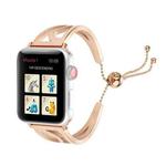 S-shaped Bracelet Stainless Steel Watch Band for Apple Watch Series 3 & 2 & 1 42mm(Rose Gold)