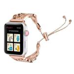LOVE Shaped Bracelet Stainless Steel Watch Band for Apple Watch Series 3 & 2 & 1 38mm(Rose Gold)