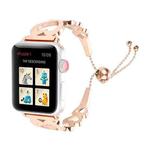 Love Heart Shaped Bracelet Stainless Steel Watch Band for Apple Watch Series 3 & 2 & 1 38mm(Rose Gold)