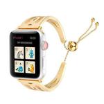 Love Heart Shaped Bracelet Stainless Steel Watch Band for Apple Watch Series 3 & 2 & 1 42mm(Gold)