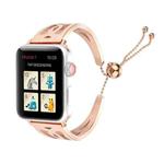 Love Heart Shaped Bracelet Stainless Steel Watch Band for Apple Watch Series 3 & 2 & 1 42mm(Rose Gold)