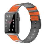 For Apple Watch Series 5 & 4 & 3 & 2 & 1 Universal Silicone Skin + Carbon Fiber Texture Watch Band(Orange)